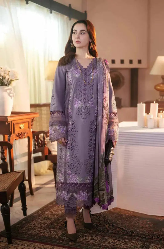 Winter Luxe Embroidered Collection 3-Pcs Unstitched Dhanak Embroidered Shirt with Dhanak Embroidered Dupatta Mirza Collection