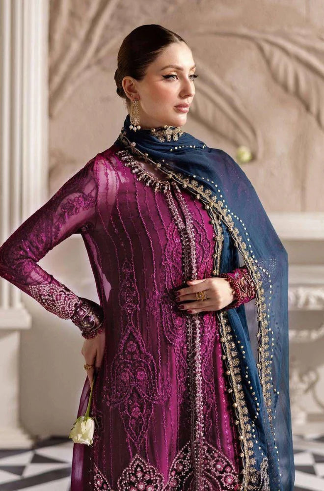 Premium Heavy Embellished Suit 3-PCS Unstitched Embroidery Chiffon Dress Mirza Collection