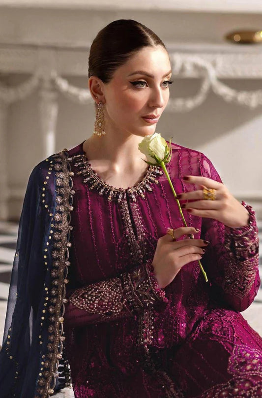 MARIA B | 3-PCS Unstitched Embroidery Chiffon Dress