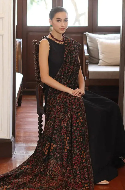 Winter Elegance Premium Suit 3-Pcs Unstitched Dhanak Embroidered Shirt with Dhanak Heavy Embroidered Shawl Mirza Collection