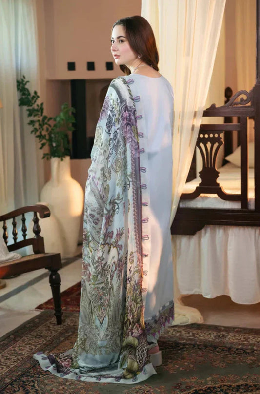 Summer Glow Embroidered Lawn 3-PSC Unstitched Embroidered Shirt with Printed Chiffon Dupatta Mirza Collection.PK