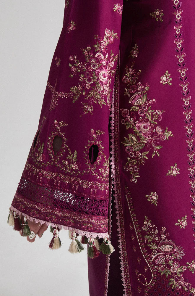 Winter Luxe Embroidered Collection 3-PCS Unstitched Embroidered Dhanak Suit With Slub net Dupptta Mirza Collection