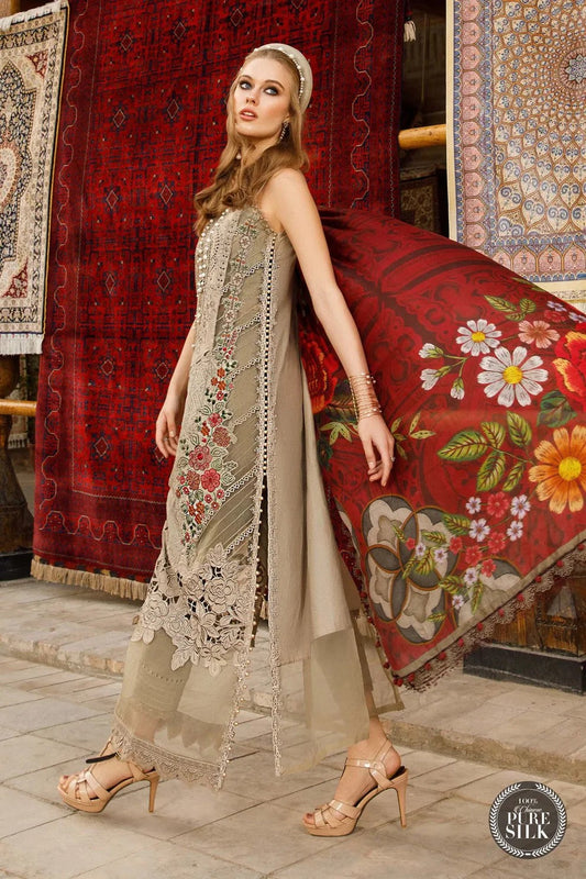 Best Seller Designer Wear 3-PCS Unstitched Chikankari Lawn Cotton Silk Mirza Collection