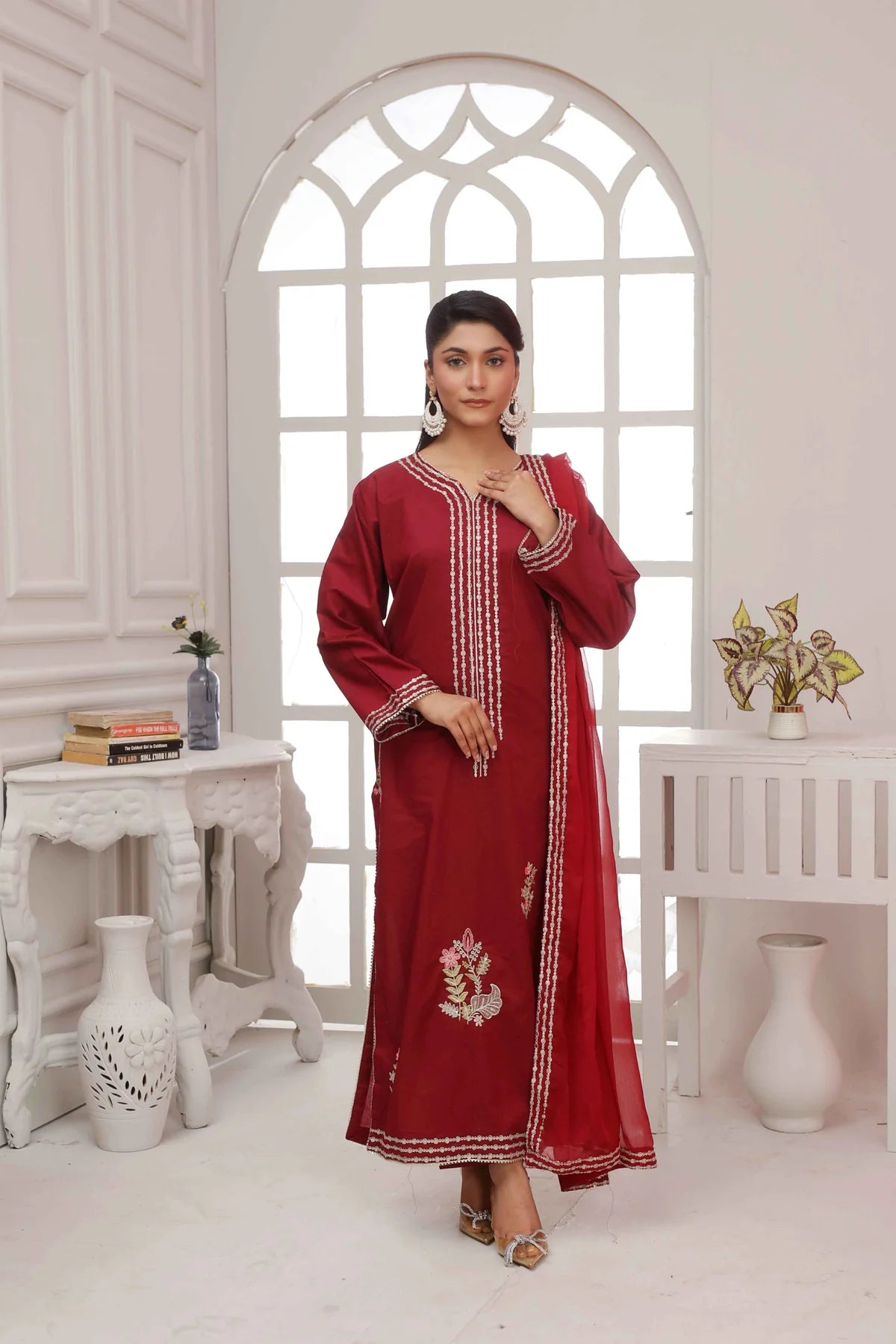 MAJESTY MAROON Mirza Collection
