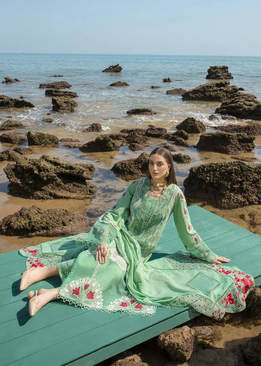 Crimson Luxury Summer Collection 2026 Lawn 3 Piece Suit with Embroidered Organza Dupatta Mirza Collection