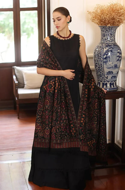 Beechtree | 3-Pcs Unstitched Dhanak Embroidered Shirt with Dhanak Heavy Embroidered Shawl