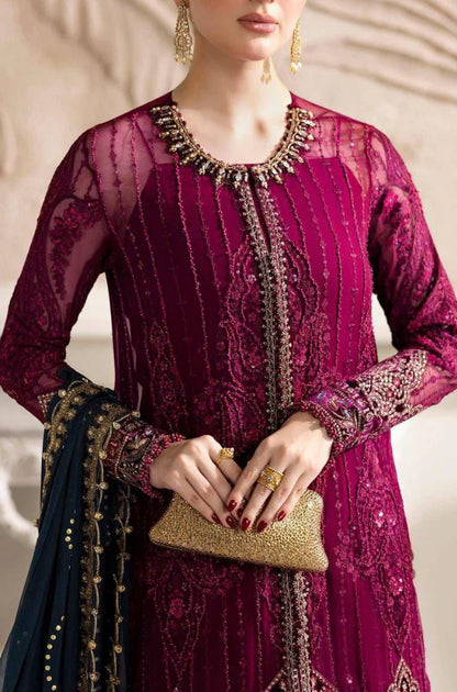 MARIA B | 3-PCS Unstitched Embroidery Chiffon Dress