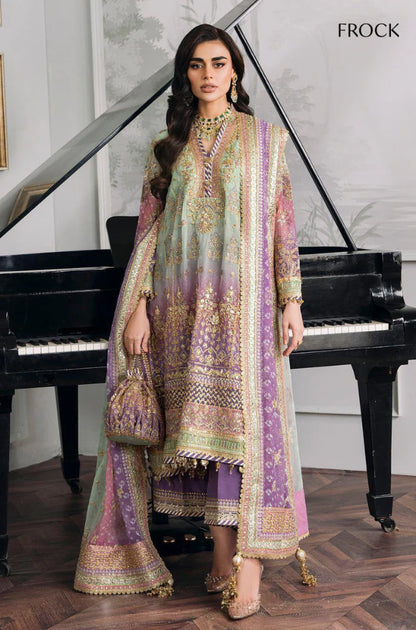 BAROQUE | 3-PCS Unstitched Embroidery Chiffon Suit With Silk Trouser