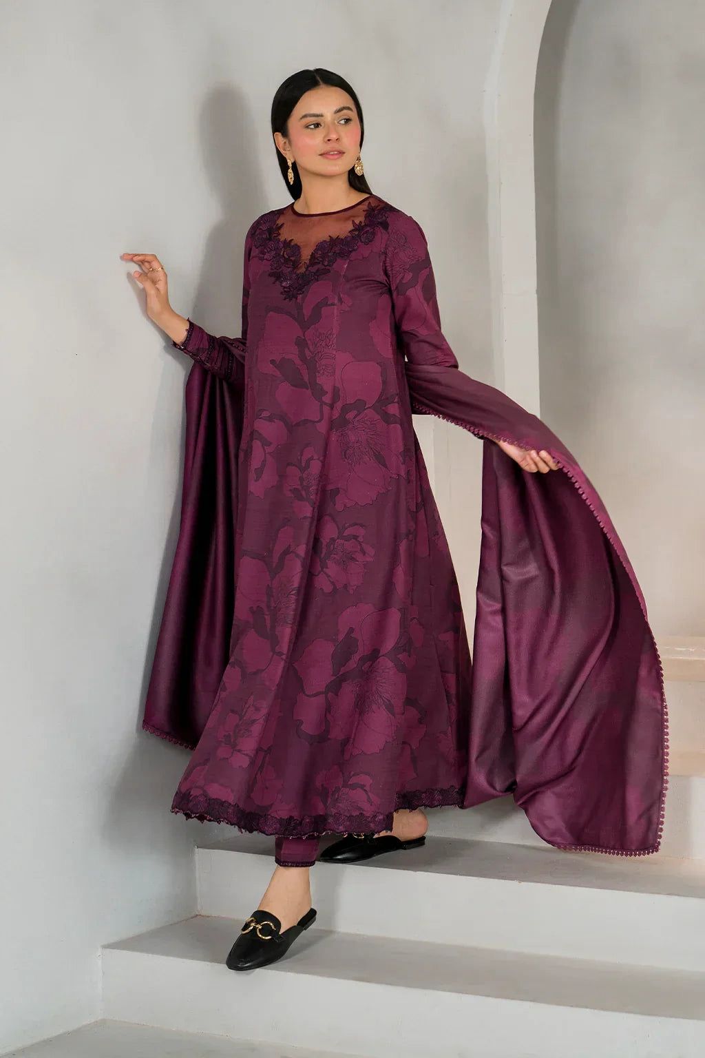 Summer Glow Embroidered Lawn 3-PCS Unstitched Embroidery Silk Dupatta Mirza Collection