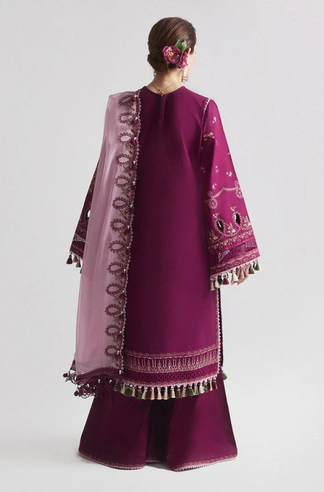 Hussain Rehar | 3-PCS Unstitched Embroidered Dhanak Suit With Slub net Dupptta