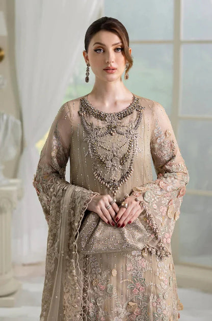 Luxury Dress Fully Heavy Embroidered Spangle Work Front With Chiffon Fully Spray Diamond Work Dupatta Mirza Collection
