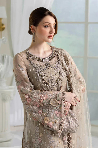 Luxury Dress Fully Heavy Embroidered Spangle Work Front With Chiffon Fully Spray Diamond Work Dupatta Mirza Collection