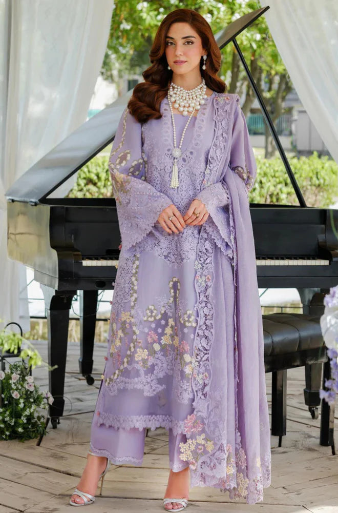 Summer Glow Embroidered Lawn 3-PCS Unstitched Embroidered Shirt with Embroidered Slub Net Dupatta Mirza Collection