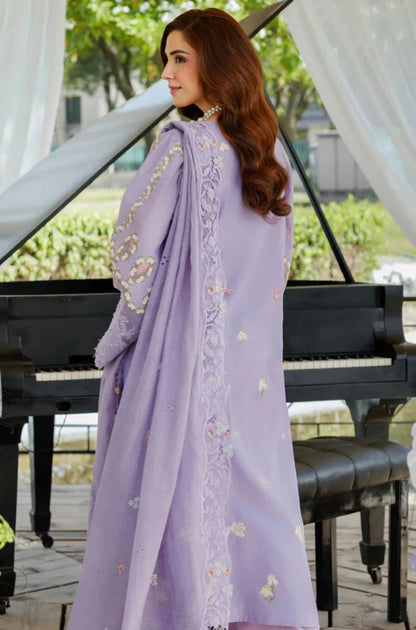 Summer Glow Embroidered Lawn 3-PCS Unstitched Embroidered Shirt with Embroidered Slub Net Dupatta Mirza Collection