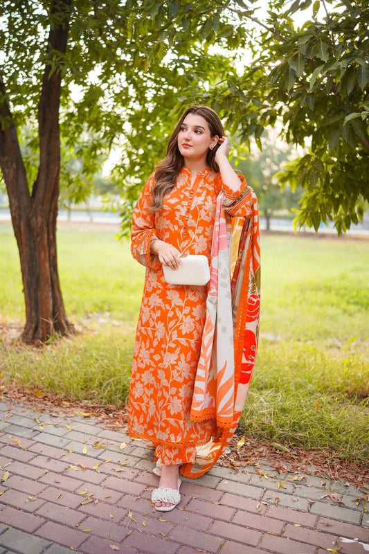 Chandni Royale 3PC Luxury Lawn Mirza Collection