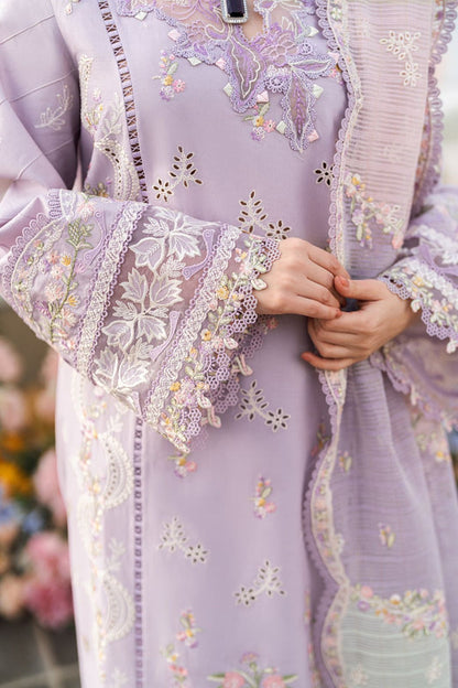 Premium Heavy Embellished Suit 3-PCS Unstitched Lawn Embroidered Shirt with Embroidered & Printed Net Dupatta Mirza Collection