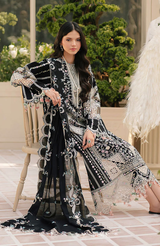 Luxury Lawn Vibe + Eid Feel 3-PCS Unstitched Full Heavy Embroidered Suit Mirza Collection