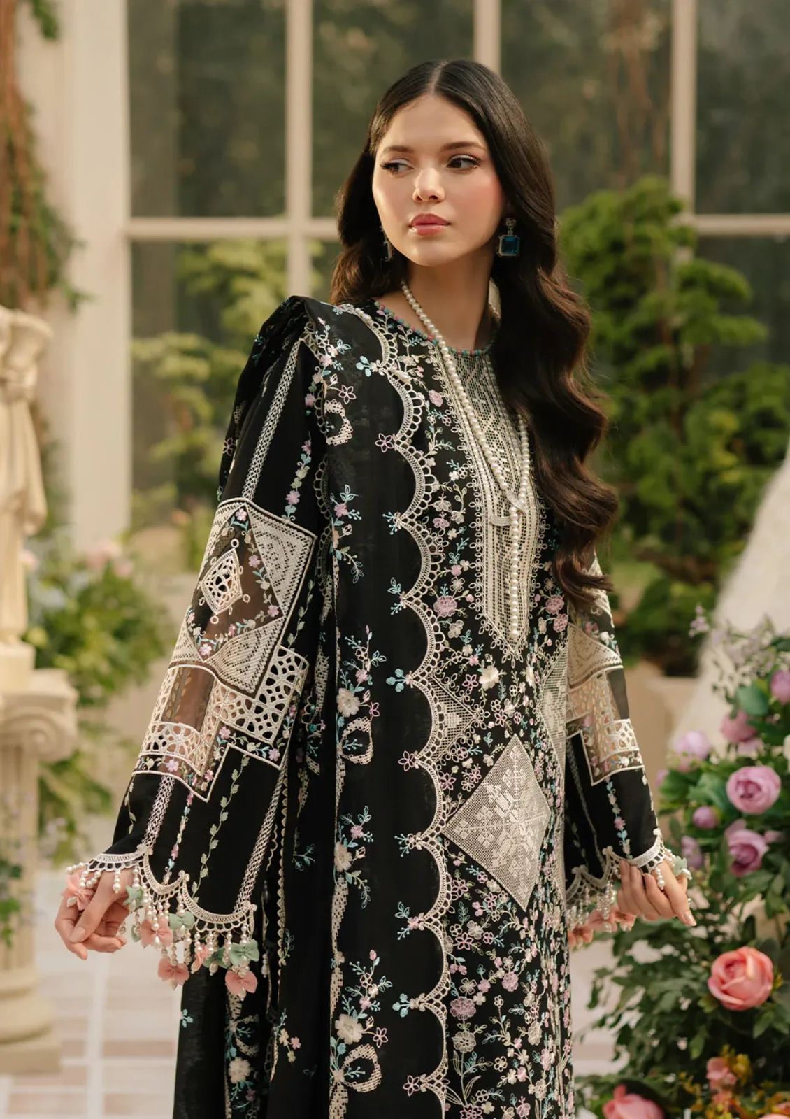 Luxury Lawn Vibe + Eid Feel 3-PCS Unstitched Full Heavy Embroidered Suit Mirza Collection