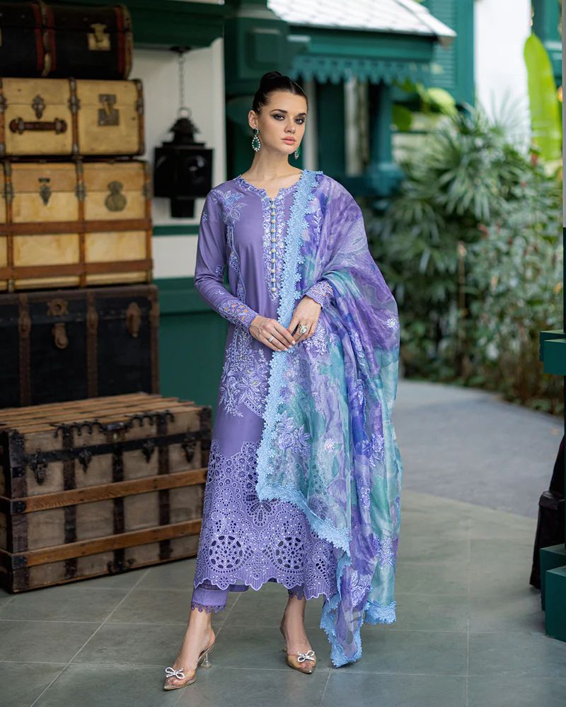 Summer Luxe Lawn Collection 2K26 | 3-PCS Suit with Printed Chiffon Dupatta Mirza Collection
