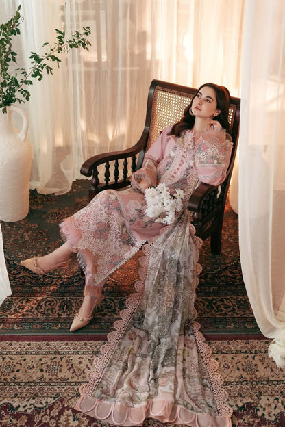 Summer Lawn – Eid Collection 2026 | Heavy Embroidered Lawn Suit with Silk Dupatta Mirza Collection