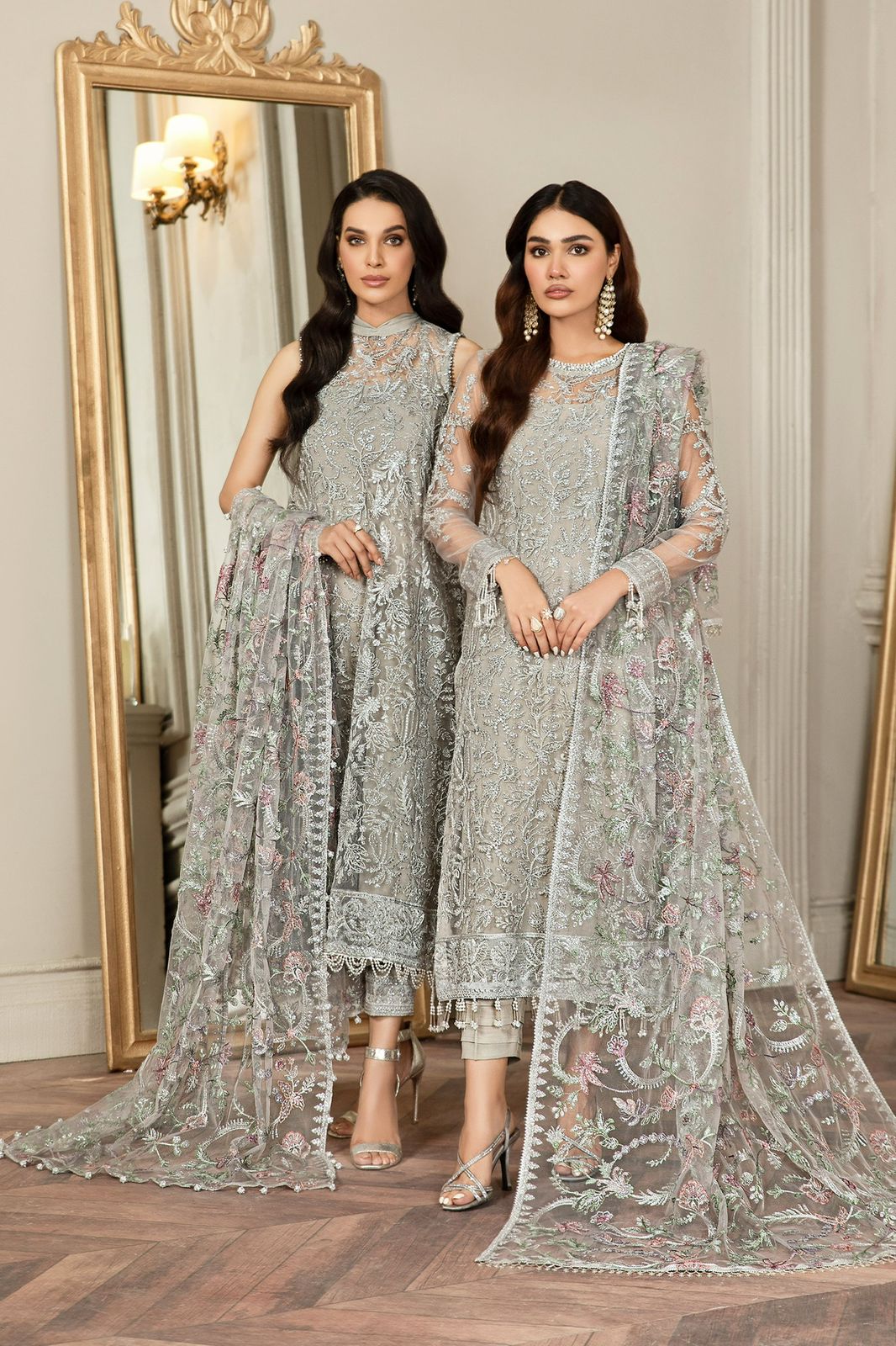 Party Glam Luxury Suit NET COLLECTION COMPLETE SUIT ON NET Mirza Collection