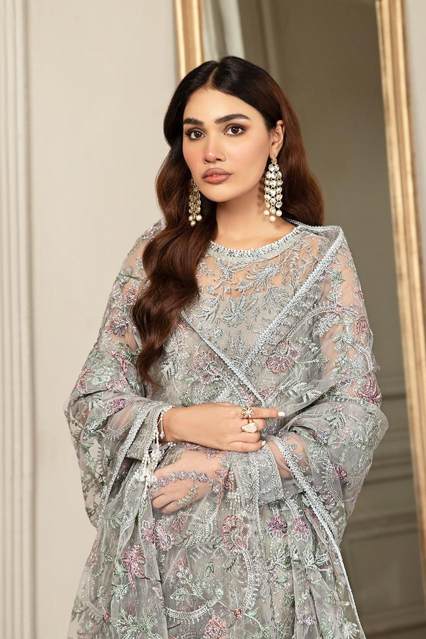 Party Glam Luxury Suit NET COLLECTION COMPLETE SUIT ON NET Mirza Collection