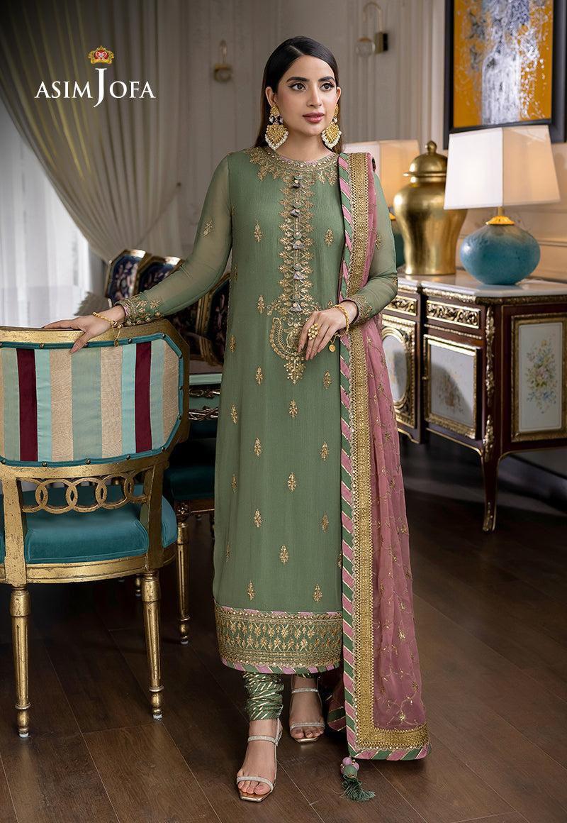 Luxury Chiffon 3-PCS Unstitched Suit – Fully Heavy Embroidered Chiffon Dupatta Mirza Collection