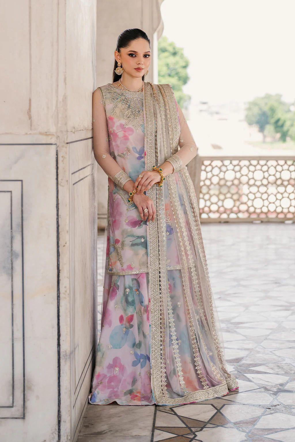 Master Quality Luxury Lawn Collection | 3-PCS Unstitched Suit With Net Dupatta Mirza Collection