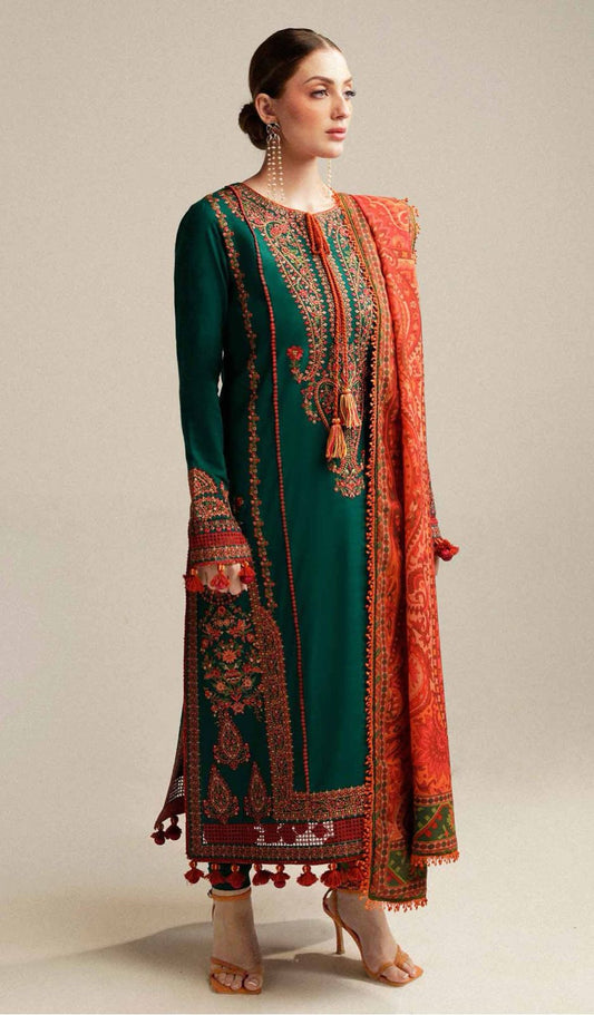 Summer Glow Embroidered  Luxury Lawn 3-PCS Unstitched Embroidered Suit | 2-Color,s Mirza Collection