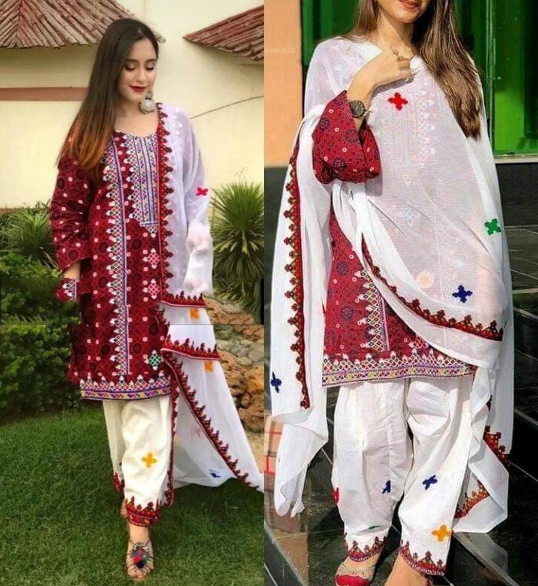 AJRAK 3-PCS Unstitched Lawn Embroidered With Chiffon Embroidered Dupatta Mirza Collection