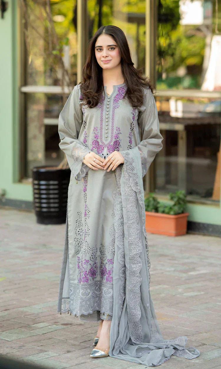 Luxury Lawn Chikankari Embroidered Luxury Unstitched 3 Piece Suit Mirza Collection