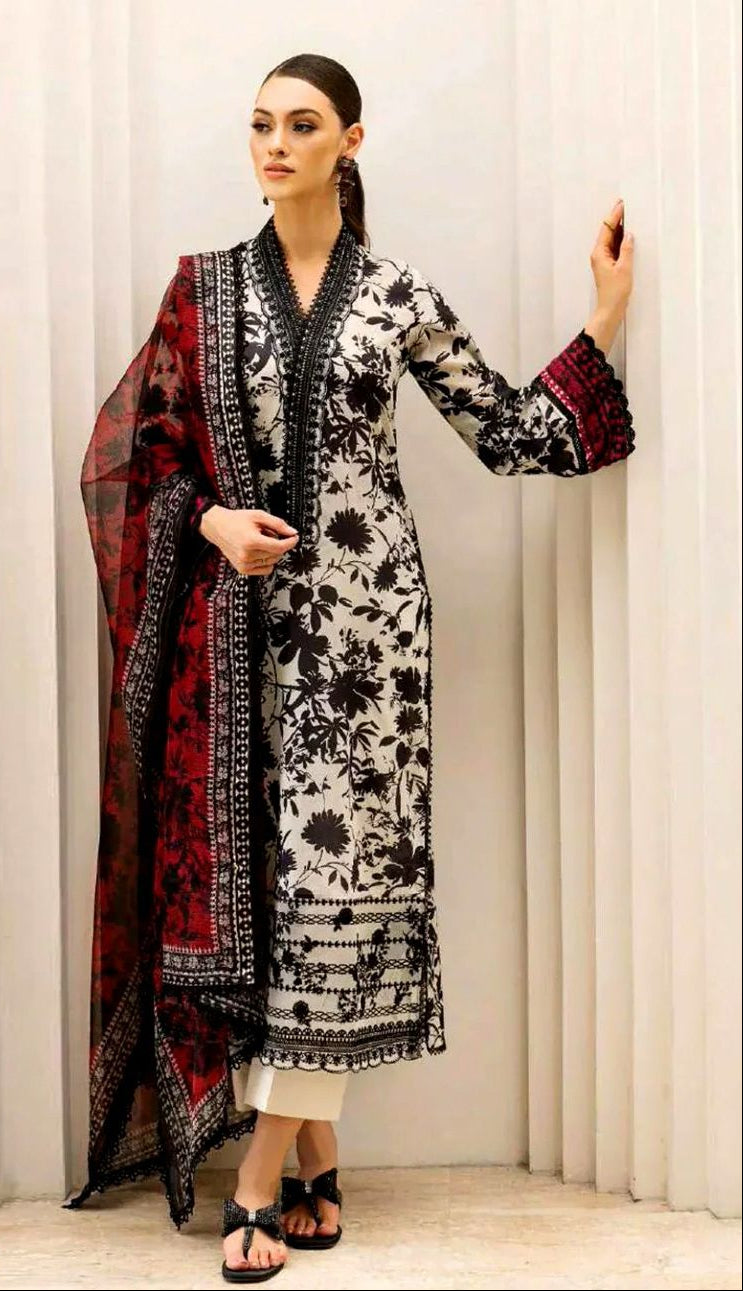 Zariya Luxury Lawn ’26 Summer Collection Digital Lawn 3-Piece Unstitched Suit Mirza Collection
