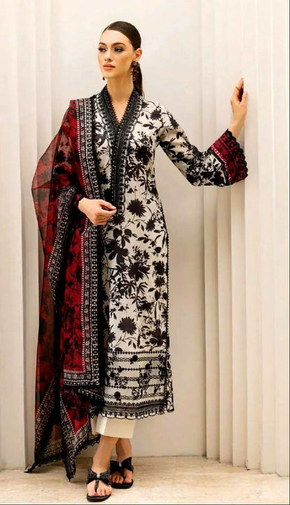 Zariya Luxury Lawn ’26 Summer Collection Digital Lawn 3-Piece Unstitched Suit Mirza Collection