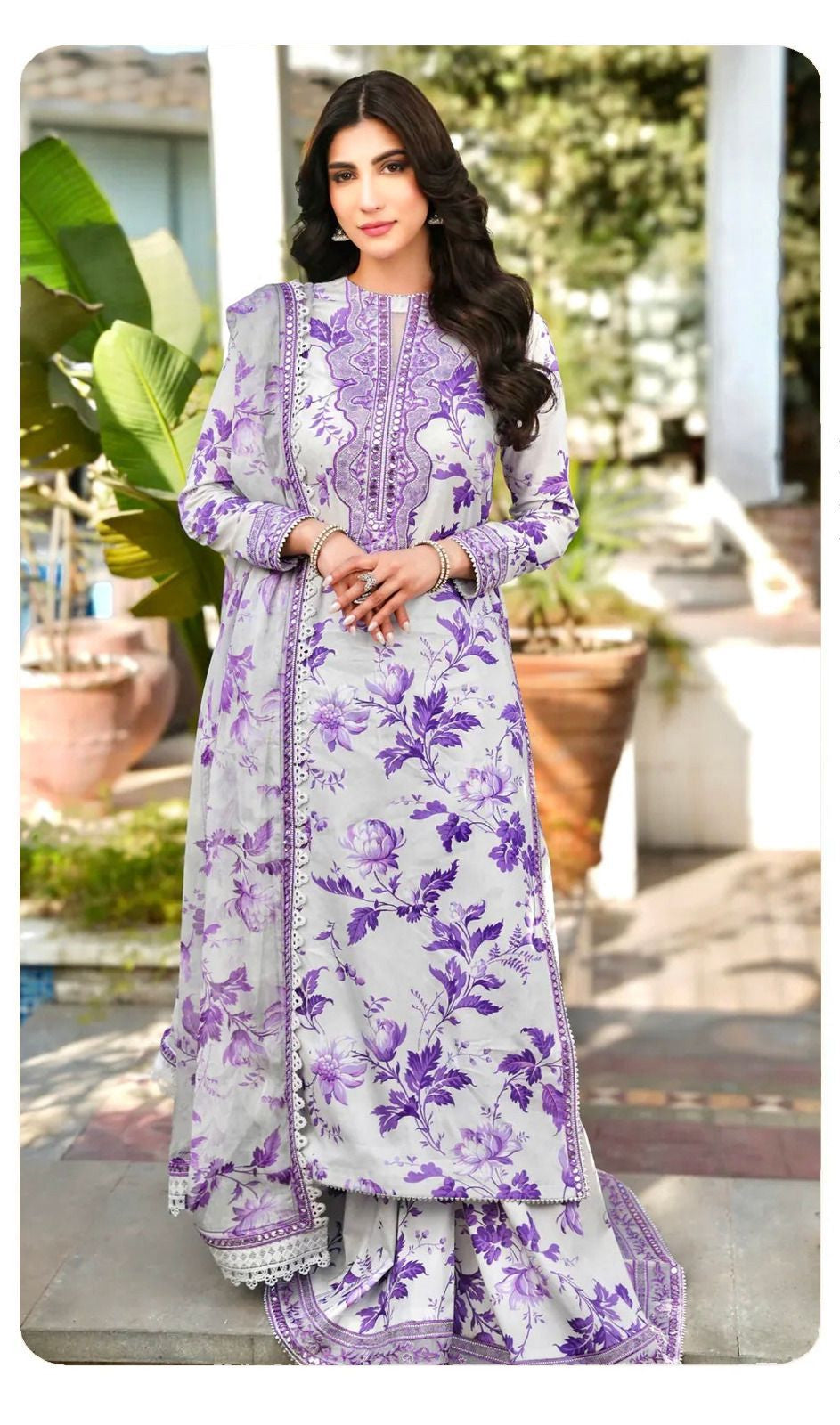 Noor Festive Lawn 3PC – Premium Embroidered Eid Outfit Mirza Collection