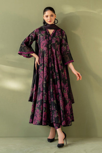 Top Rated Designer Suit 3-PCS Unstitched Lawn With Chiffon Embroidered Dupatta Mirza Collection