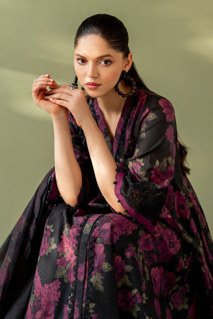 Top Rated Designer Suit 3-PCS Unstitched Lawn With Chiffon Embroidered Dupatta Mirza Collection