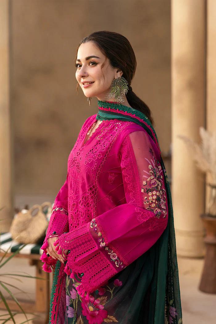 Lawn Cotton Chikankari Heavy Embroidered Suit with Digital Silk Dupatta 3 Piece Unstitched Mirza Collection