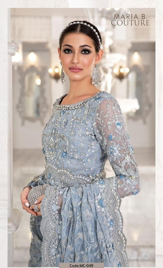 Best Seller Designer Wear Unstitched Saree Exclusive Embroidere Mirza Collection